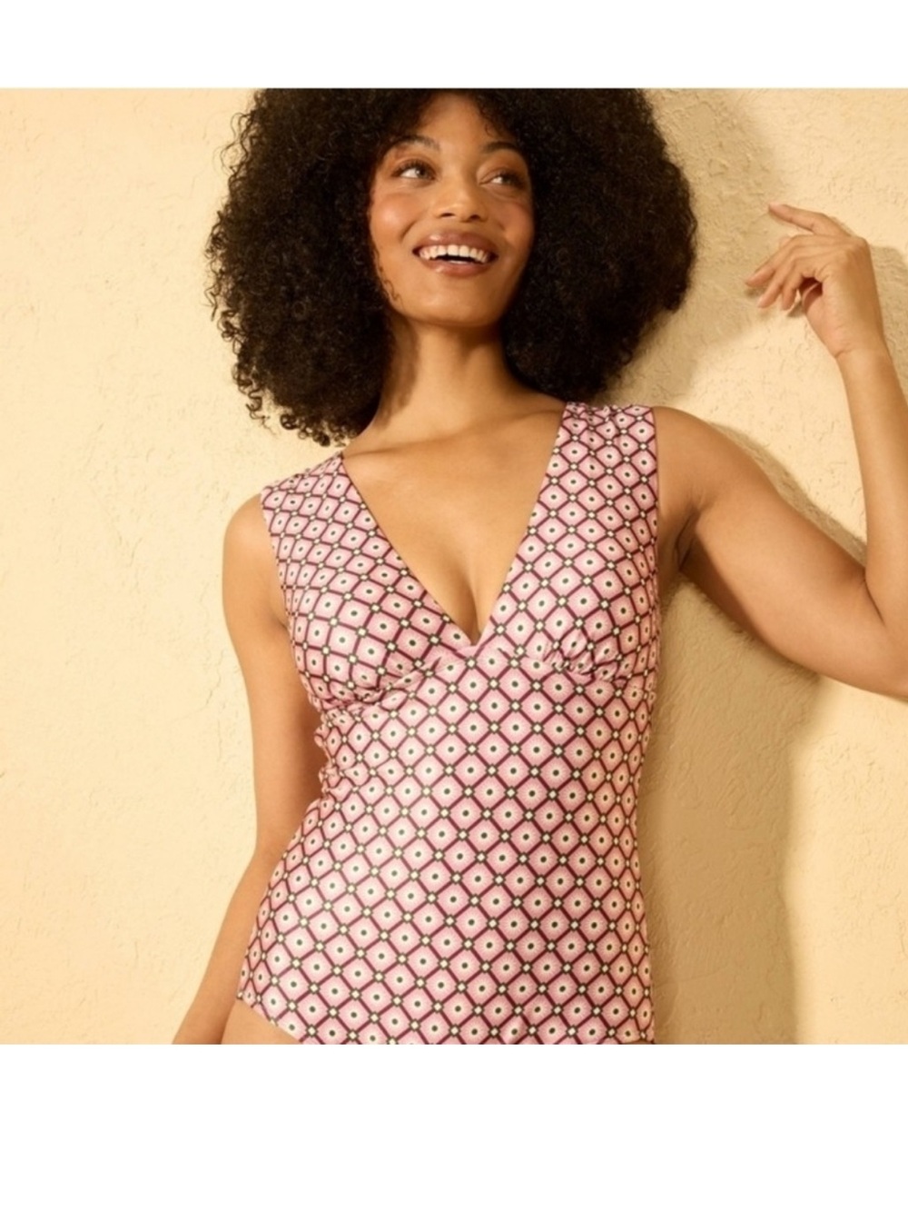 Shade & Shore Swimsuit Full Coverage Geometric Tummy Control One Piece